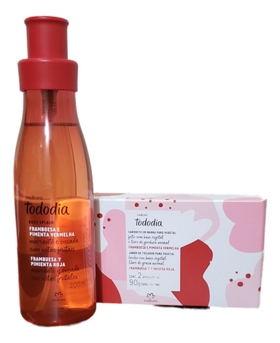 Natura Body Splash Frambuesa Y Pimienta Roja+caja De Jabones