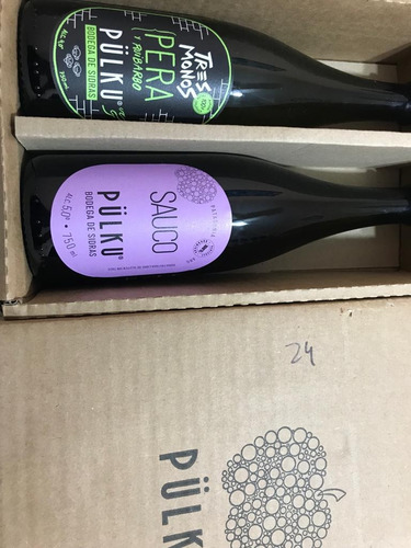 Sidra Pulku Sauco Y Pulku Tres Monos Pera Y Ruibarbo X 750cc