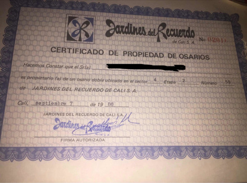 Imagen 3 de 4 de Lote Doble Con Osario Doble