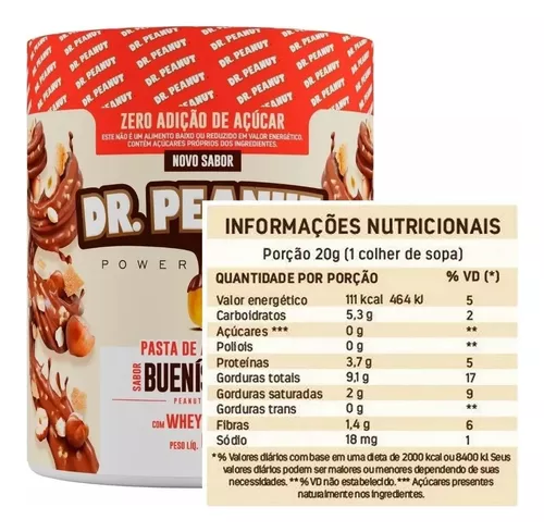 Suplemento em pasta Dr. Peanut Pasta de amendoim sódio Pasta de amendoim  sabor bueníssimo em pote