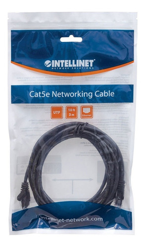Cable Patch Cat 6 Utp 0.5mts Intellinet Negro 342032 /v /v