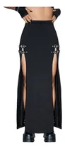 Comprar Falda Maxi Con Tajos Hebillas Goth Metal Punk Aesthetic Y2k
