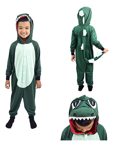 Macacão Kigurumi Infantil Zonacriativa Pijama Dinossauro 