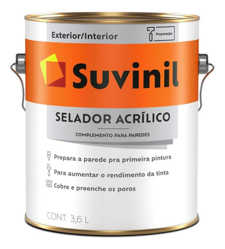 Sellador Acrilico Complemento Paredes 3,6 Lts Suvinil