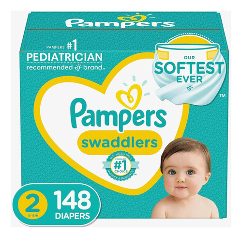 Pañales Pampers Swaddlers  ,  Etapa 2, 148  Pañales Género Sin género Talla 2