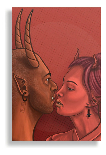 Cuadro Decorativo Aluminio 20x30 - Pareja Diablos