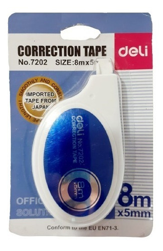 Corrector Tipex De Cinta Deli Importado 8m X 5mm 3 Unidades