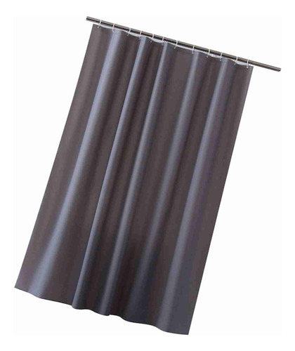 Cortina De Baño, 240 X 180 Cm, Color Gris Oscuro, Decorativa