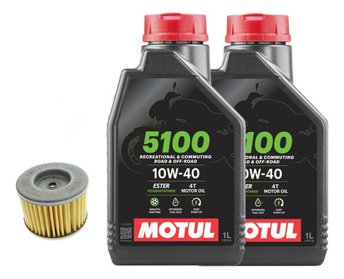 Kit Service Cambio Filtro Aceite Original Honda Y Aceite Motul 5100 Moto Sur