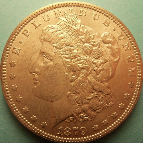 1879 P Un Dólar Morgan Au+ Muy Buen Estado Moneda Rara Plata