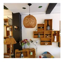 Comprar Colgante Lampara En Fibra Natural Modernas Artesanal Hongo