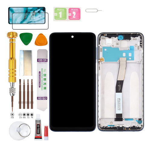 (Negro) Pantalla y Macro Para Xiaomi Redmi Note 9S / Note 9 PRO M2003J6B2G M2003J6A1G Display