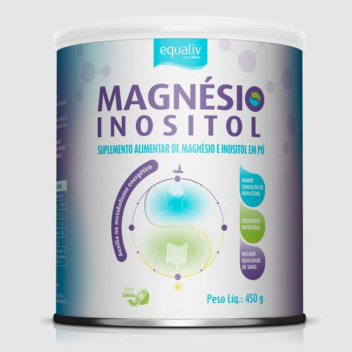Suplemento Em Pó Equaliv Sono Magnesio Inositol Relief Relax = Now Foods Minerais/vitaminas Sabor Limão Em Lata De 0.01ml