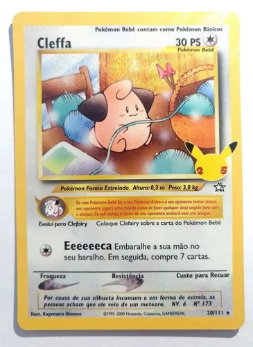 Carta Pokémon Lendária Da Coleção Celebrações Cleffa