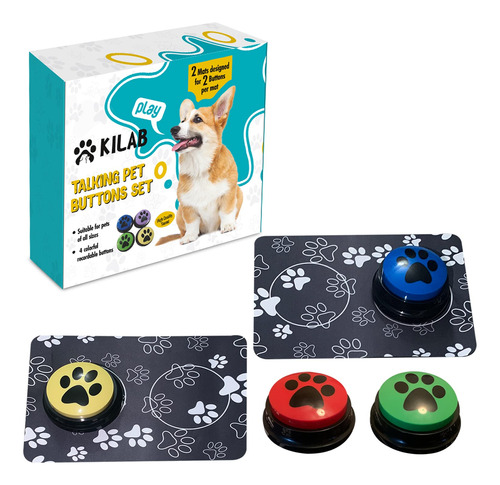 Kilab Botones Para Perros Parlantes, Paquete De 4 Botones De