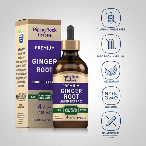 Piping Rock Extracto Líquido Raíz De Jengibre 120 Ml
