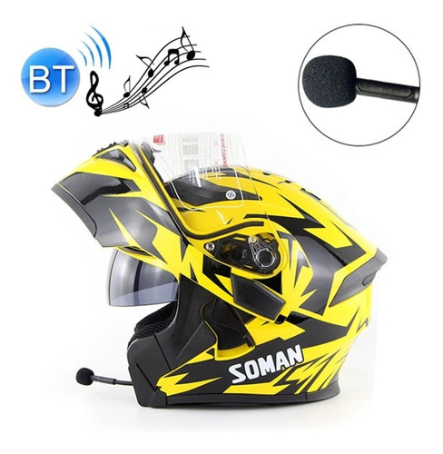 Casco De Audífonos Bluetooth Para Motocicleta Soman 955 Sk