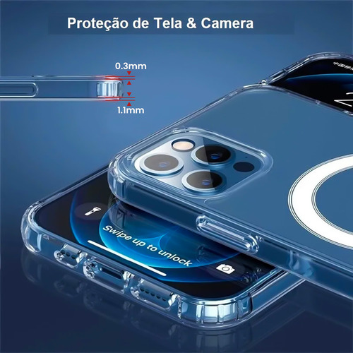 Capa iPhone 13 Magsafe Transparente Antichoque Premium