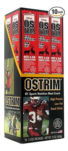 Beef Ostrim / Elk Snack-stick, Teriyaki, 1,5 Onza (pack De 1