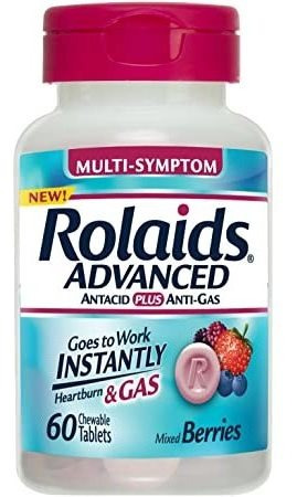 Rolaids Advanced Anti-gas Antiácido  60 Tabletas 