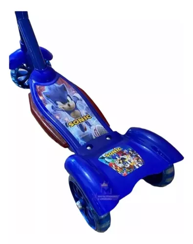 NOVO Patinete Musical Sonic Azul Menino Com Cestinha Música e