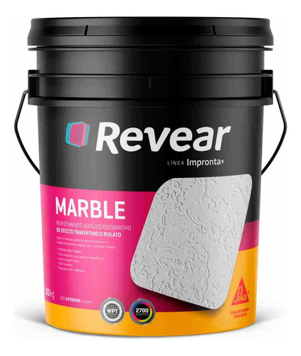 Revear Revestimiento Marble Fino/medio 25 Kg Color Blanco Medio