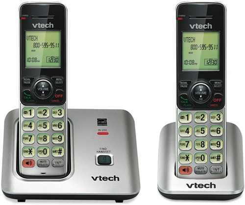 Set De 2 Telefonos Inalambricos Vtech  -  Dect 6.0 Cs6619-2 Color Gris