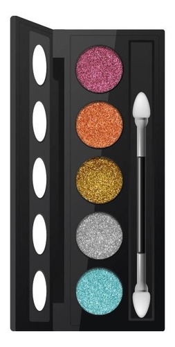 Imagen 1 de 9 de Maquillaje Glitter Quinteto Compacto De Glitter Xulu Z133