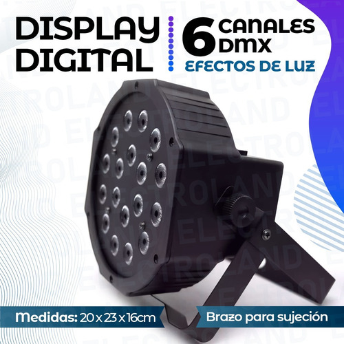 Imagen 4 de 10 de Luz Proton Par 18 Led Alta Luminosidad Rgb Audioritmico Dmx