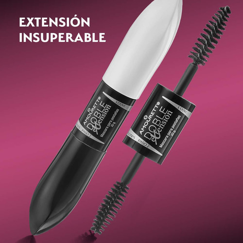 Máscara Pestañas Doble Extensión + Primer Base 2en1 Arabela Negro Intenso