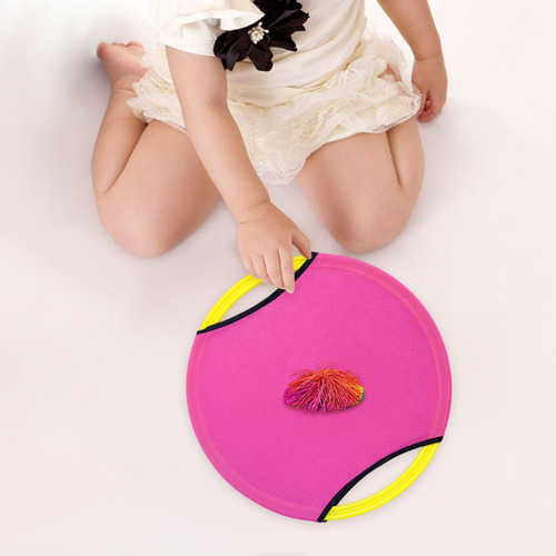 Trampoline Paddle Ball Set Kids Play Parent Paddle Rosa
