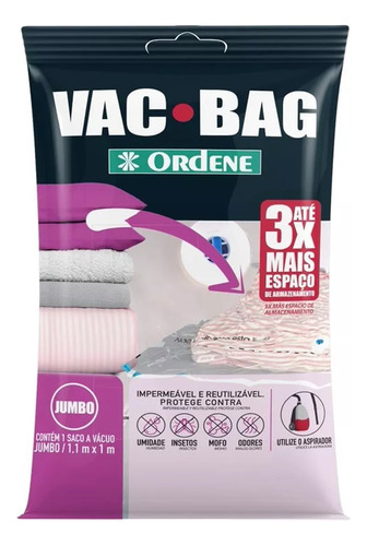 Saco À Vácuo Vac Bag Ordene Jumbo 100x110cm Edredom Cobertor