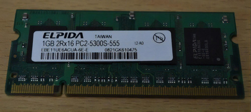 Memoria RAM 1GB 1 Elpida EBE11UE6ACUA-6E-E