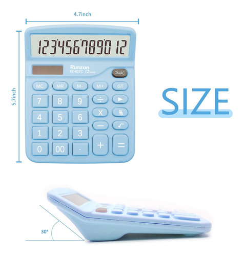 Calculadora De Oficina Azul Con Pantalla Lcd Para Escritorio