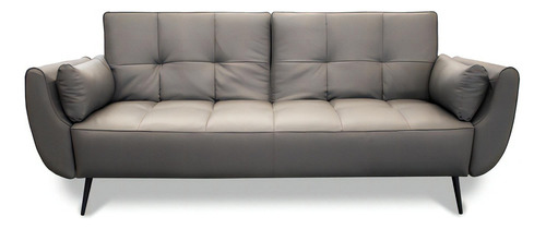 Sofa Cama Moderno De Piel Genuina Confortopiel Color Gris Oxford