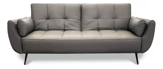 Sofa Cama Moderno De Piel Genuina Confortopiel Color Gris Oxford