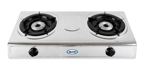 Cocina De Mesa A Gas Ilumi 2h, Acero Inox Cg-2000