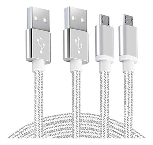 Cable De Cargador Micro Usb Android 10 Pies Paquete De 2 Cab