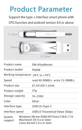 Memoria Usb Y Tipo C 512gb Capacidad 100% Real.