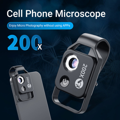 - Microscopio Portátil Universal 200x Con Luces Led, Ajuste