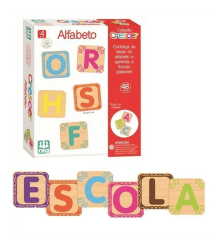 Jogo De Mesa Aprendendo Alfabeto Coleção Crescer Nig Brinquedos 0450