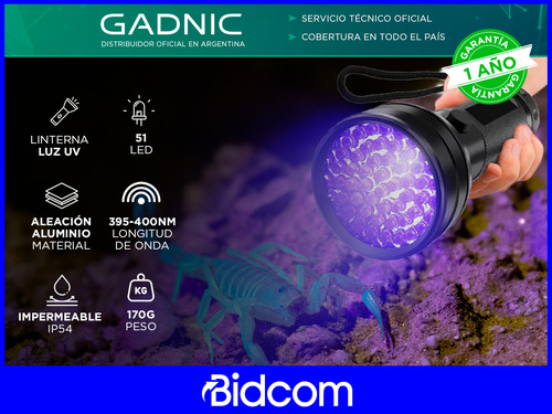 Luz Gadnic Uv Detecta Manchas Y Orina De Mascotas