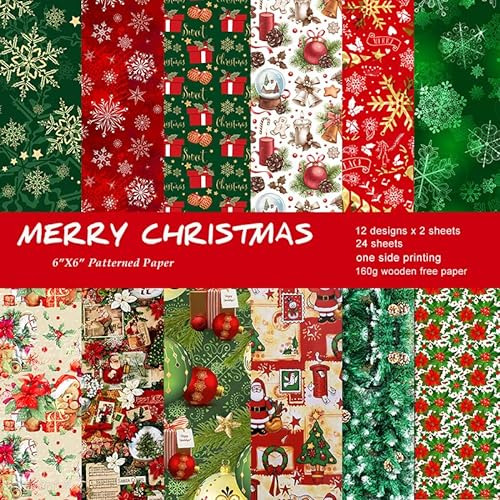 Papel De Scrapbook De Tema Navideño Merry Christmas Sa...