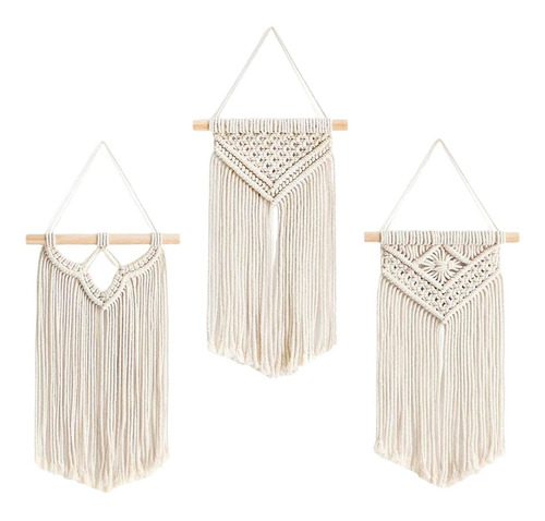 Colgante Pared Macrame  3 Tapiz Tejido Bohemio X