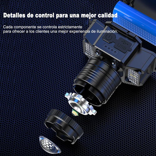 Lampara De Cabeza Led Recargable Con Sensor Súper Brillante
