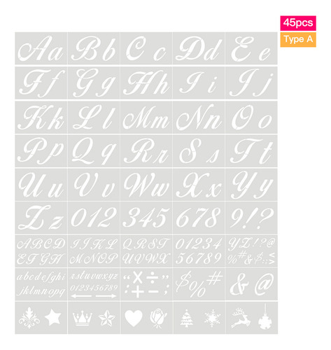 Youpin 45 Plantillas Reutilizables De Letras Y Números Para