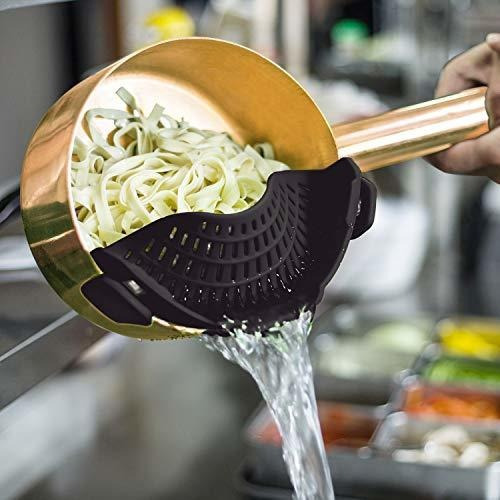 Colador De Silicona Con Clip Para Todas Las Ollas Y Sartenes