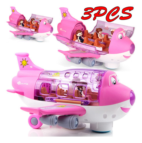 Juguete De Avión De Juguete Para Niños, Juguete De Avión De Color Rosa Personaje Rosa