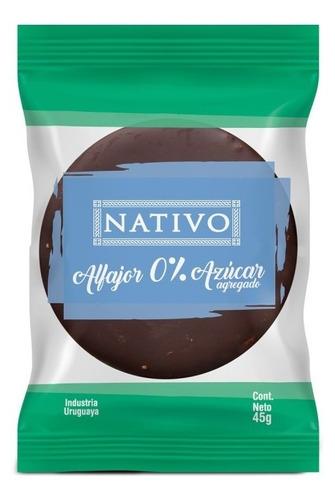 Imagen 1 de 4 de Alfajor Chocolate Nativo Cero X8u
