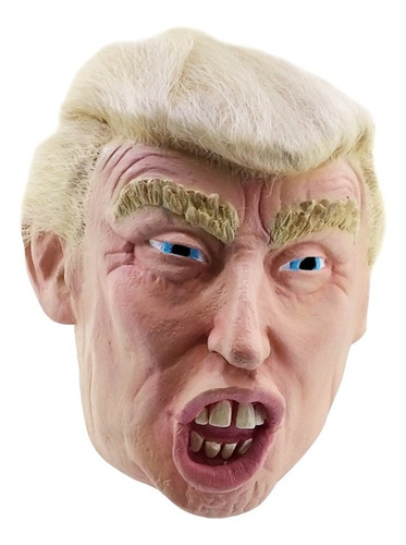 Máscara De Donald Trump With Hair Halloween Color Nude Trump con pelo